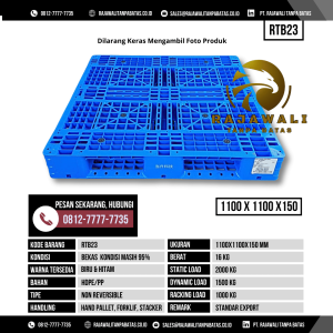 Pallet Plastik Bekas & Baru Ukuran 1000x1100x150 mm - RTB23 - Biru